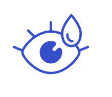 Eye with Eyedrop Icon: One drop daily 